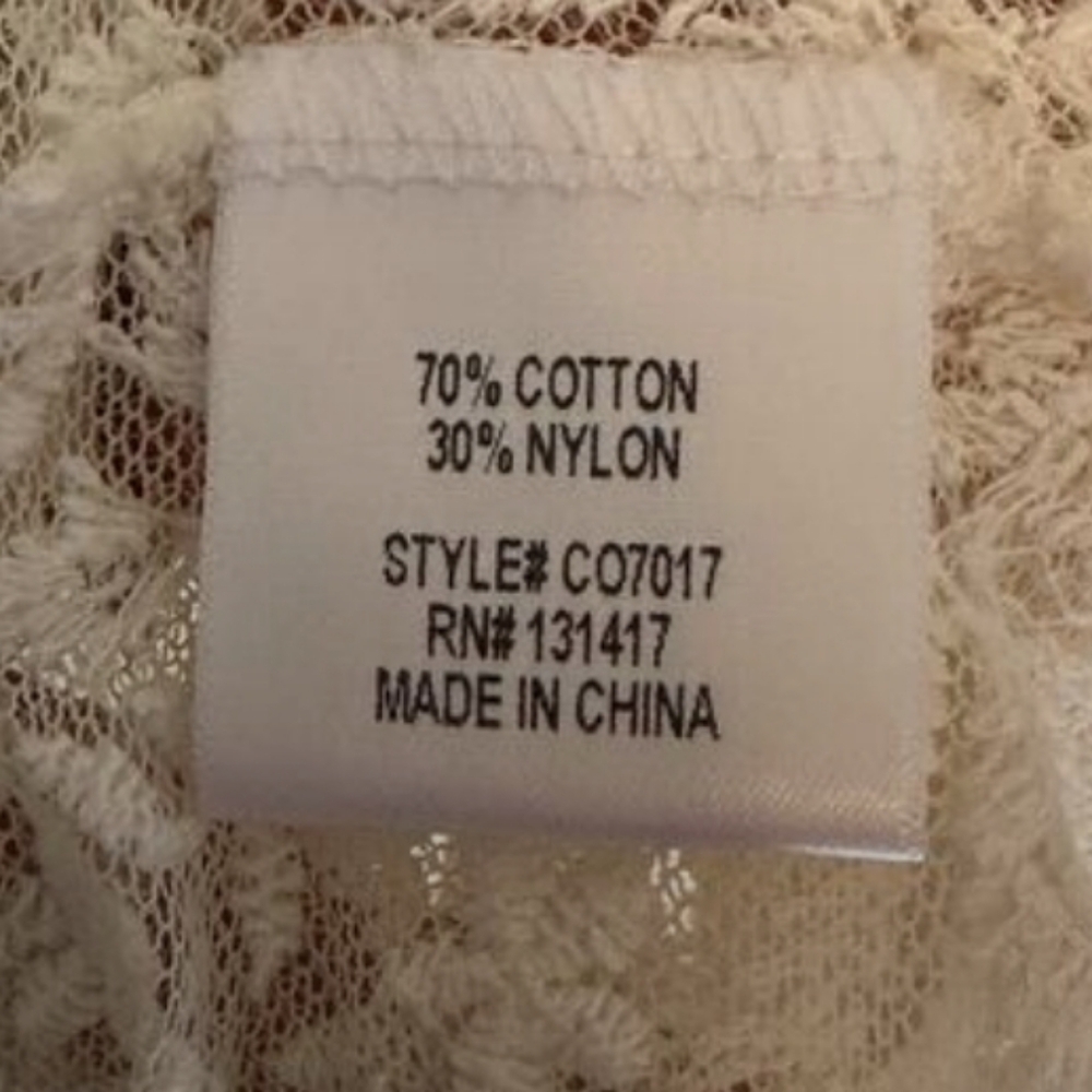 Francesca’s Miami Lace Bell Sleeve Cascading boho cover duster Medium - Picture 5 of 5